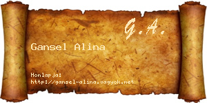 Gansel Alina névjegykártya